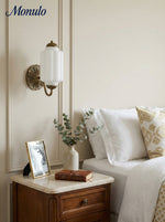 Load image into Gallery viewer, Vintage Milk Glass Sconce Bedside Hallway Eloise Wall Sconce