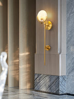 Cargar imagen en el visor de la Galería, Aplique de pared de alabastro Antoinett redondo, de estilo largo y ligero, de lujo