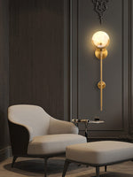 Cargar imagen en el visor de la Galería, Aplique de pared de alabastro Antoinett redondo, de estilo largo y ligero, de lujo