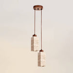 Load image into Gallery viewer, Wabi Sabi Solid Wood Travertine Stone Pendant Light M37