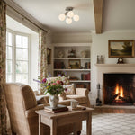 Load image into Gallery viewer, Glorica Glass Elegant Flush Mount Light Fixture - White Globe Design for Contemporary Interiors