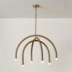 Charger l'image dans la visionneuse de galerie, Lustre à arc Borvia – Design moderne du milieu du siècle, finition champagne