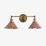 Load image into Gallery viewer, Conique Metal Industrial Wall Sconce – Dual Cone Copper Vanity Light