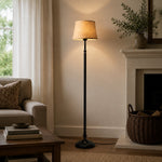 Charger l'image dans la visionneuse de galerie, Patterned shade floor lamp in a relaxed home setting
