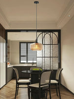 Load image into Gallery viewer, Ribbed Glass Pendant Light - Vintage Green Glass Hanging Light with Modern Appeal