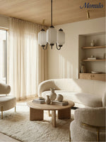 Cargar imagen en el visor de la Galería, Lámpara de araña Eloise: lámpara de araña de cristal lechoso con acabado vintage