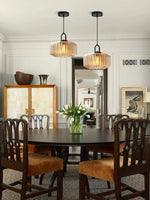 Load image into Gallery viewer, Ribbed Glass Pendant Light - Vintage Green Glass Hanging Light with Modern Appeal