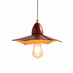 Load image into Gallery viewer, Vintage leather pendant light