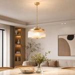 Bild in Gallery-Viewer laden, Antique Brass Ribbed Glass Ceiling Light