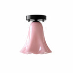 Bild in Gallery-Viewer laden, Blush pink glass flush mount light