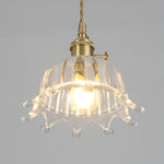 Load image into Gallery viewer, Traditional Japanese Brass Walnut Glass Ceramic Cylinder Conic Flower Bowl 1-Light Pendant Light For Dining Room