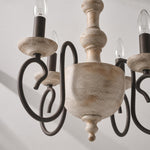 Cargar imagen en el visor de la Galería, distressed white and dark metal chandelier body detail