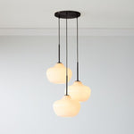 Cargar imagen en el visor de la Galería, Lámpara de araña Rivrona con pantalla esférica texturizada — Lámpara colgante contemporánea de 3 luces para interiores del hogar