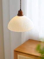 Load image into Gallery viewer, Ribbed Ceramic Pendant Light – Nordic Pendant Light with White Ceramic Elegance