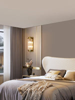 Cargar imagen en el visor de la Galería, Aplique de pared acanalado de vidrio acanalado con lámpara de pared de latón y vidrio