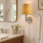Charger l'image dans la visionneuse de galerie, Rowan No-Wire Flat Drum Shade Wall Sconce – Plug-In Fabric Wall Light