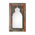 Cargar imagen en el visor de la Galería, Rustic Carved Wood Arch Wall Mirror image 9