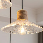 Bild in Gallery-Viewer laden, Nordische Hanfseil Glas Pendelleuchte