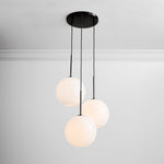 Load image into Gallery viewer, Selvion Minimalist Blown Glass Chandelier — Modern Sculptural Lighting for Dining or Living Spaces