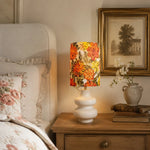 Load image into Gallery viewer, Liberty floral ceramic table lamp styled on a bedroom nightstand