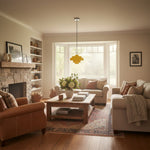 Cargar imagen en el visor de la Galería, Lámpara colgante Koloro con pantalla de vidrio coloreado: moderna lámpara de suspensión ajustable para interiores.