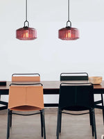 Load image into Gallery viewer, Ribbed Glass Pendant Light - Vintage Green Glass Hanging Light with Modern Appeal