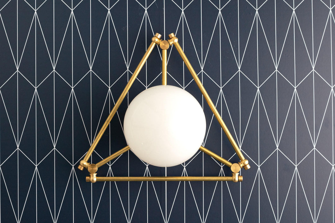 Plafonnier géométrique en verre Glorica d'inspiration Art déco – Abat-jour géométrique moderne en verre pour chambre et salon
