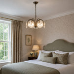 Load image into Gallery viewer, Brass Flower Glass Chandelier