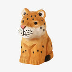 Cargar imagen en el visor de la Galería, Hand carved wooden leopard figurine natural wood