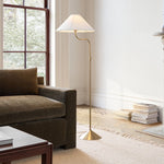 Load image into Gallery viewer, Fibura Linen Shade Adjustable Floor Lamp Soft Ambient Lighting for Hallway or Bedroom