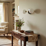 Load image into Gallery viewer, Glorica Glass Minimalist Metal Arm Globe Wall Sconce – Mid-Century Vanity Lighting for Mirror & Hallway