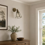Load image into Gallery viewer, Vintage Brass Glass Wall Sconce