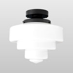 Load image into Gallery viewer, Geotower Glass Opal Art Deco Ceiling Lamp – Elegant Glass Metal Style Modern Ceiling Light for Living Room