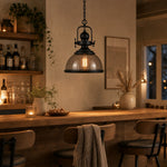 Load image into Gallery viewer, Ivoran Industrial Metal Smoky Glass Pendant Lamp — Suitable for Kitchen Island