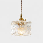 Charger l'image dans la visionneuse de galerie, Clear ripple glass ceiling pendant with warm bulb