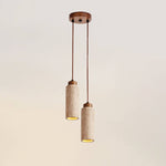 Load image into Gallery viewer, Wabi Sabi Solid Wood Travertine Stone Pendant Light M37