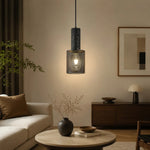 Cargar imagen en el visor de la Galería, Textured Black Mesh Pendant Light 4
