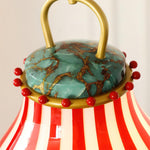 Load image into Gallery viewer, Circus Glass Pendant Lamp – Fun Red Stripe Art Glass for Eclectic Spaces