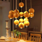 Load image into Gallery viewer, Wooden Orb Sphere Cluster Pendant Light M25