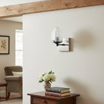 Cargar imagen en el visor de la Galería, Aplique de pared Tierlux Glass Art Deco Globe – Lámpara de metal y cristal para salón o baño