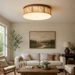 Bild in Gallery-Viewer laden, Wabi-Sabi-LED-Deckenleuchte aus massivem Holz und geflochtenem Seil