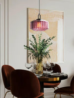 Load image into Gallery viewer, Ribbed Glass Pendant Light - Vintage Green Glass Hanging Light with Modern Appeal