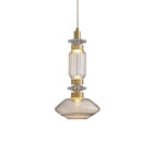 Load image into Gallery viewer, Contemporary Hanging Light - Iron Metal Glass Gold Brown Damp-rated