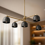 Load image into Gallery viewer, Farmhouse Chandelier – Mid Century Brass Swing Arm Chandelier For Living Room