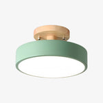 Cargar imagen en el visor de la Galería, Lámpara de Techo Redonda Macaroq – Madera y Acrílico Modernos para Dormitorio