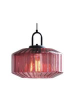 Load image into Gallery viewer, Ribbed Glass Pendant Light - Vintage Green Glass Hanging Light with Modern Appeal