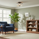 Bild in Gallery-Viewer laden, Rilona Gestreifte Glas-Trommel-Deckenleuchte — Klassische Halbeinbauleuchte für Schlafzimmer oder Büro U13