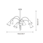 Cargar imagen en el visor de la Galería, Lámpara de araña de cristal floral Bellina – Elegante lámpara colgante de cristal con forma de flor para comedores y salas de estar