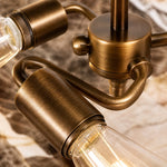 Charger l'image dans la visionneuse de galerie, Antique Brass Etched Glass Semi-Flush Ceiling Light