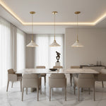 Cargar imagen en el visor de la Galería, Lámpara colgante cónica Aurenza de estilo rústico moderno: iluminación regulable para cocina y entrada.